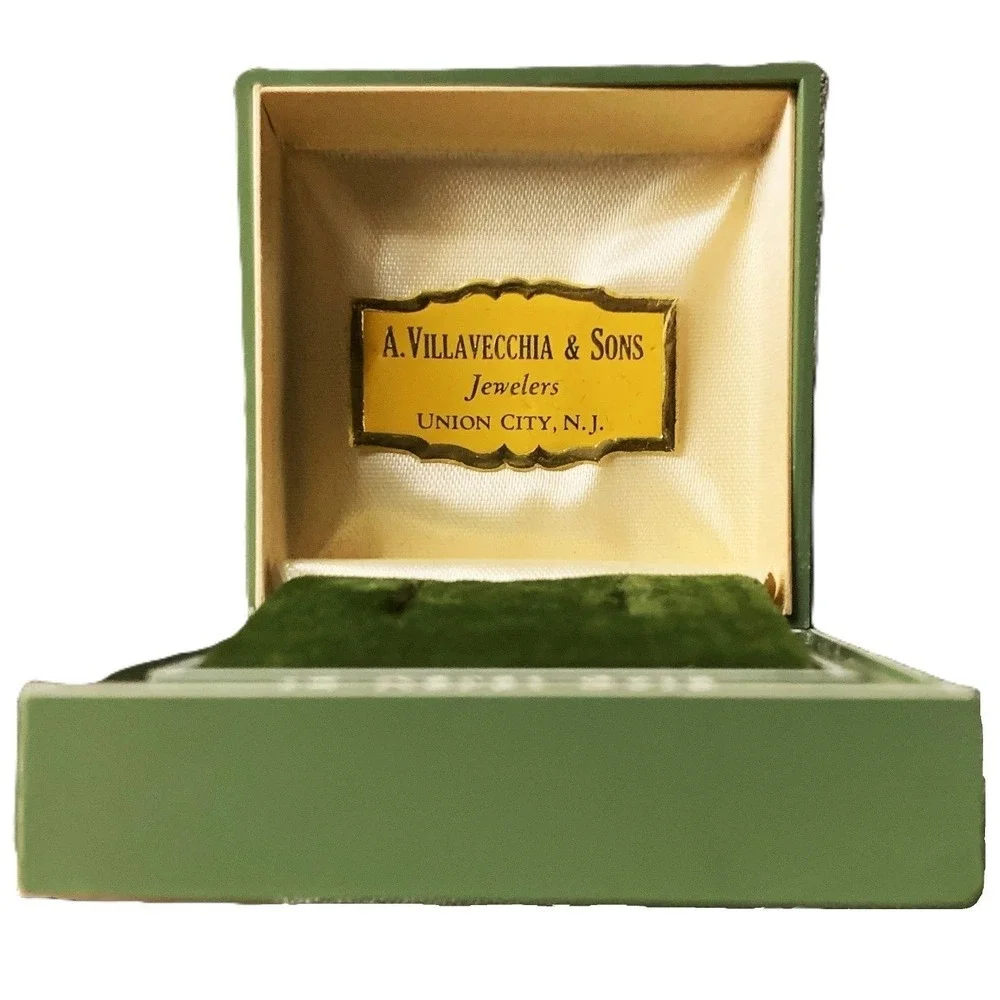 Vtg Jewelry Box w/ Velvet Interior A. Villavecchia & Sons Union City, NJ MCM Era
